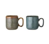 Bloomingville Nordic Juego de 2 Tazas, Cermica, Blau Braun