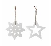 Bloomingville OTTA Juego de 2 Adornos de Yeso en Forma de Estrellas, diámetro: 9 cm