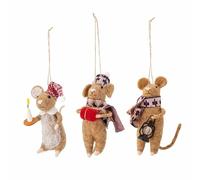 Bloomingville PEO Adorno, Lana, marrón, L6xH11xW4/L6xH11xW4/L4xH10xW10 cm, Set of 3