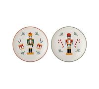 Bloomingville Plato de postre Jolly Ø16 cm 2 piezas Blanco-rojo