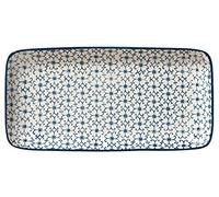 BLOOMINGVILLE Plato para Servir Kristina - Fuente para Servir Rectangular de Colores L 31 x H 3 x W 15,5 cm, Azul, Cerámica
