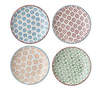 BLOOMINGVILLE Platos Platillo Emma - de Colores ø 13 cm, Azul Rojo Naranja Verde, Cerámica, Juego de 4