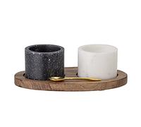 Bloomingville Salero con cuchara Florio, negro, mármol