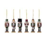 Bloomingville Set de 6 colgantes de navidad Nikita nötknäppare verde