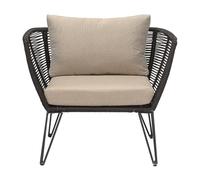 Bloomingville Sillón lounge Mundo Black-beige