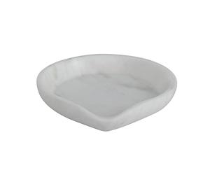 Bloomingville Soporte de cuchara de mármol blanco, 5 pulgadas de largo x 5 pulgadas de ancho x 1 pulgadas de alto