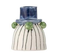 Bloomingville Tacana - Portavelas (cerámica, 7 x 9 cm), color azul