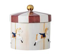 Bloomingville Tarro con tapa Merry-go-round Ø19.5x20.5 cm Rojo-blanco
