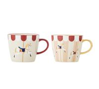 Bloomingville Taza Becher MERRY-GO-ROUND Carrusel Caballos Diseño, 2 Piezas