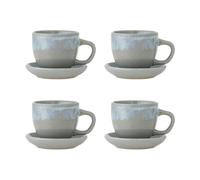 Bloomingville Taza Brenta con platillo. pack de 4 Azul