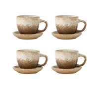 Bloomingville Taza Brenta con platillo. pack de 4 Natural