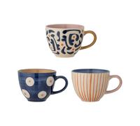 Bloomingville Taza Eviaya 29 cl 3 piezas Azul-multi