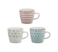 Bloomingville Tazas Patricia 30 cl 3 piezas Azul Azul-multi