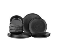 Bloomingville Vajilla Neri 12 piezas Negro