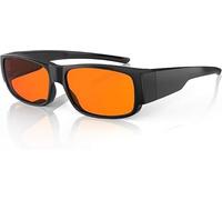 Bloomoak 99% Blue Light Blocking Fit Over Glasses - Anteojos nocturnos de color ámbar - Se adaptan a anteojos recetados y de lectura, antideslumbrantes para un mejor sueño y pantallas