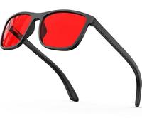 Bloomoak-99% Gafas de bloqueo de luz azul-Gafas para juegos-Antideslumbrantes-Antifatiga-TR90-Adecuado para pantallas, juegos, tvs, teléfonos móviles (True Dark Red - 100% - Sleep Master)