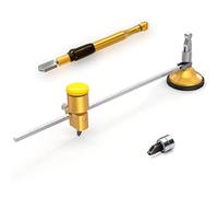Bloomoak Brújula Heavy Duty Circular Glass Cutter con Perilla Redonda Manija y Ventosa Ajustable Diamond Glass Cutter Tool Set 60cm