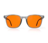 Bloomoak Gafas para juegos Gafas que bloquean la luz azul | Antideslumbrantes, antifatiga y antifatiga visual | Para computadora (Cuadrado - M, Naranja - Marco transparente gris esmerilado)