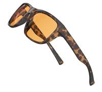 Bloomoak Gafas para juegos Gafas que bloquean la luz azul | Antideslumbrantes, antifatiga y antifatiga visual | Para computadora (Rectángulo - L, Ámbar claro - Marco carey esmerilado)