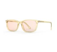 Bloomoak Gafas para migraña con tinte rosa, gafas FL-Flex para aliviar la sensibilidad a la luz con pantalla LED fluorescente, fotofobia y fatiga visual (Blush Pink - 52% - Champagne Cream Frame)