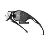 Bloomoak Las Mejores Gafas de Sol Deportivas polarizadas para Cool Black/Protección UV/Marco irrompible TR90 - para Conducción Noche/Correr/Ciclismo/Golf, Fotocrómica, Taille unique