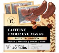 BLOOMORA Parches Ojos Cafeína (20 Pares) - Eye Patches Con Niacinamida y Ácido Hialurónico - Eye Patches - Parches Ojos Bolsas y Ojeras