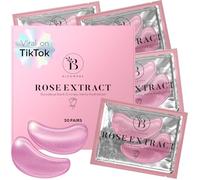 BLOOMORA Parches Ojos Extracto de Rosa (30 Pares) - Eye Patches Con Niacinamida y Ácido Hialurónico - Eye Mask - Parches Ojeras y Bolsas - Eliminar Bolsas de Ojos