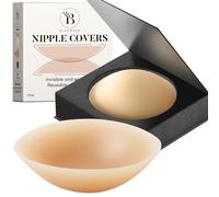 BLOOMORA Pezoneras Mujer - Cubiertas de Pezón Adhesivas de Silicona Reutilizables - Invisibles con Estuche - Talla 1 (Copas C-D) - Color Caramel