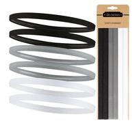 Blooms 6 diademas deportivas para hombre y niño - Cinta elástica para mujer y niña fina - Antideslizante Silicona Bandas para el pelo Fútbol Niños - Juego de bandas deportivas para yoga, correr