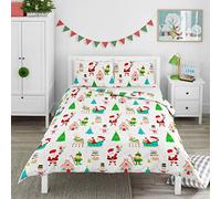 Bloomsbury Mill - Funda Nórdica Navidad - Diversión navideña - Juego de Cama para niño - Funda de edredón de Navidad y 2 x Funda de Almohada - 200cm x 200cm