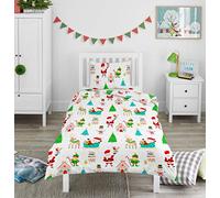 Bloomsbury Mill - Funda Nórdica Navidad - Diversión navideña - Juego de Cama para niño - Funda de edredón de Navidad y Funda de Almohada Cuna o Cama de niño - 120cm x 150cm