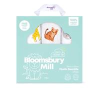 Bloomsbury Mill - Juego de 3 Pañales de Muselina - 100% Algodón Orgánico Puro - Animales de la Selva - Safari - 120 x 120cm