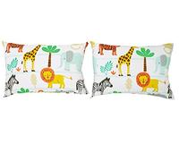 Bloomsbury Mill - Juego de Cama para niño - Juego de 2 Fundas de Almohada adicionales 50cm x 75cm - Aventura en el Safari - Animales de la Selva