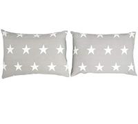 Bloomsbury Mill - Juego de Cama para niño - Juego de 2 Fundas de Almohada adicionales- Estampado de Estrellas Grises y Blancas