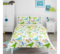 Bloomsbury Mill - Juego de Funda Nórdica Cama 105 para Niños y Niñas - Dinosaurios Jurassic - Juego de Edredón Reversible y 2 Almohadas para Infantil - 200x200 cm