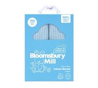Bloomsbury Mill - Mantas Celulares Extrasuaves para Bebé - 100% Algodón Orgánico Puro - Azul para Carrito, Capazo o Viajes - Juego de 2 - Azul