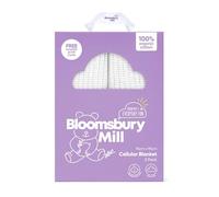 Bloomsbury Mill - Mantas Celulares Extrasuaves para Bebé - 100% Algodón Orgánico Puro - para Carrito, Capazo o Viajes - Juego de 2 - Blanco