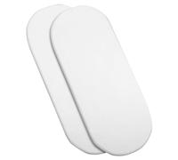 Bloomsbury Mill - Sábanas bajeras de Punto Liso Suave - 100% Algodón Orgánico Puro - Blanco - 28cm x 75cm - para capazo - Juego de 2