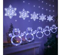 BLOOMWIN Cortina de Luces de Navidad, Guirnaldas Luminosas Copos de Nieve Cortina Luces 3x0.7M 160 LED con Control Remoto 8 modos USB Luz de Cortina para Casa Ventana Pared Fiesta Decoración Navideña