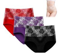 Bloomypink High Waist Incontinence Panties, Leakproof Underwear for Women Incontinence Leak Proof Protective Pants (3XL,3pcs A)