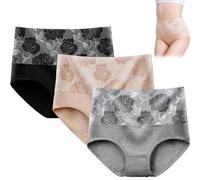 Bloomypink High Waist Incontinence Panties, Leakproof Underwear for Women Incontinence Leak Proof Protective Pants (3XL,3pcs D)