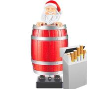 BLOOOK - Dispensador de cigarrillos con forma de Papá Noel en un barril de madera, recipiente de cigarrillos divertido, adecuado como regalo para fiestas de Navidad, regalo para hombres