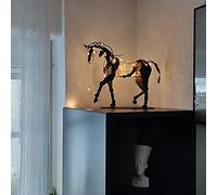BLOOOK Estatua Decorativa de Caballo de Metal Calado Tridimensional Escultura de Adonis, Caballo de Metal en Estilo Antiguo, Figura rústica