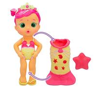Bloopies Magic Tail Mermaids Luna | Muñeca Sirena con Cola retirable y con su Amigo del mar; Lanza Chorros de Agua y Hace Burbujas - Juguete y Juego baño para niños y niñas