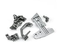 Blooy - Juego de medidores para máquina de coser industrial Siruba 757 de 5 hilos, placa de aguja E982 para perros de alimentación H497+D581, prensatelas P504