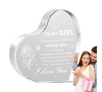 Bloque acrílico con forma de corazón, transparente romántico Love You Heart Block, Valentine's Day Love Decoration, Couple Heart Acrylic Block, Acrylic Heart Decoration, Love You Lettering Heart Block