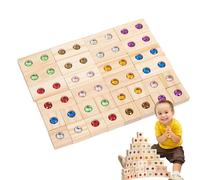 Bloque apilable arcoíris, juego de bloques de construcción de madera para niños | Bloques de juguete Juego de construcción de apilables | Juguetes educativos de aprendizaje, juguetes sensoriales apila