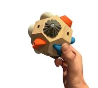 Bloque Boulder 3D hecho a mano con 12 presas de resina - Entrenador de agarre de dedos de madera con bolsa de lona y llavero adicional - Herramienta portátil de entrenamiento de escalada en roca y