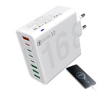 Bloque Carga rápida de 150 W 8 Puertos USB QC3.0 - Cargador de Pared teléfonos Inteligentes y portátiles | Estación de Carga Inteligente múltiples Dispositivos con tecnología de Carga rápida