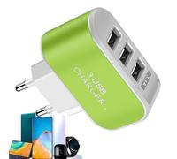 Bloque Cargador Adecuado Para Múltiples Dispositivos - Bloque De Carga USB Compacto De 3 Puertos | Enchufe De Cargador Luminoso Inteligente,Adaptador De Pared Cargador Portátil Viaje